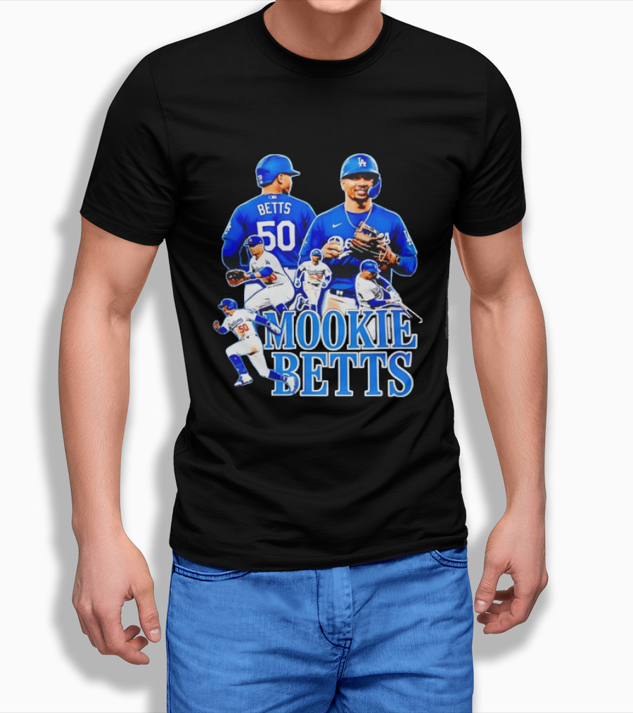 Mookie Betts 50 Los Angeles Dodgers MLB Players T-Shirt