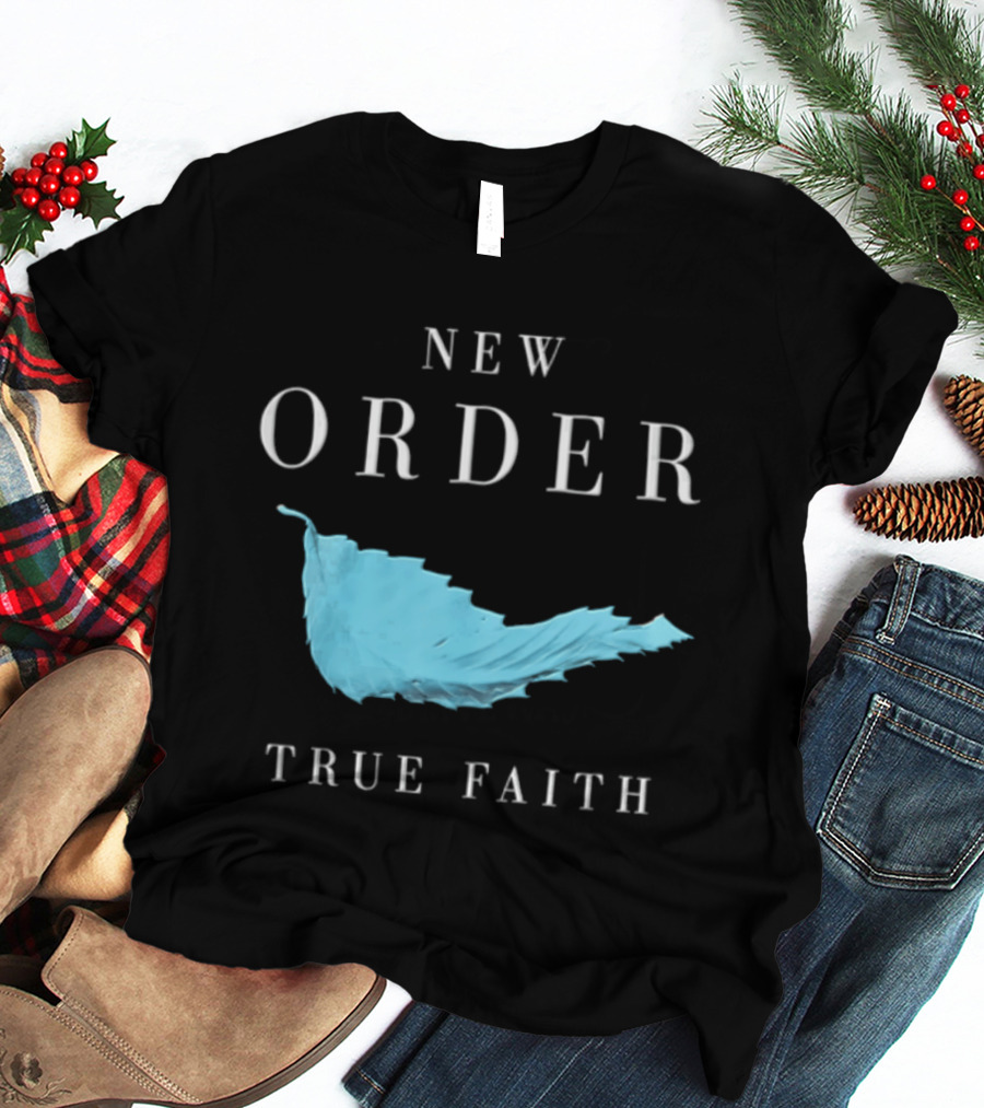 New Order True Faith Blue Leaf Black T-Shirt
