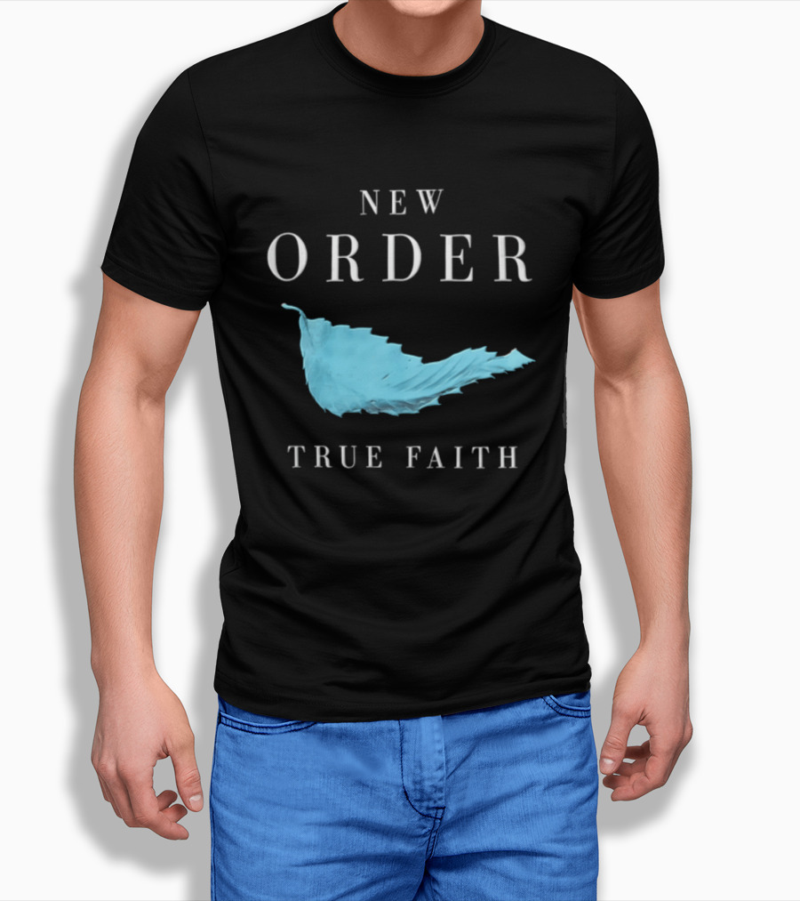 New Order True Faith Blue Leaf Black T-Shirt