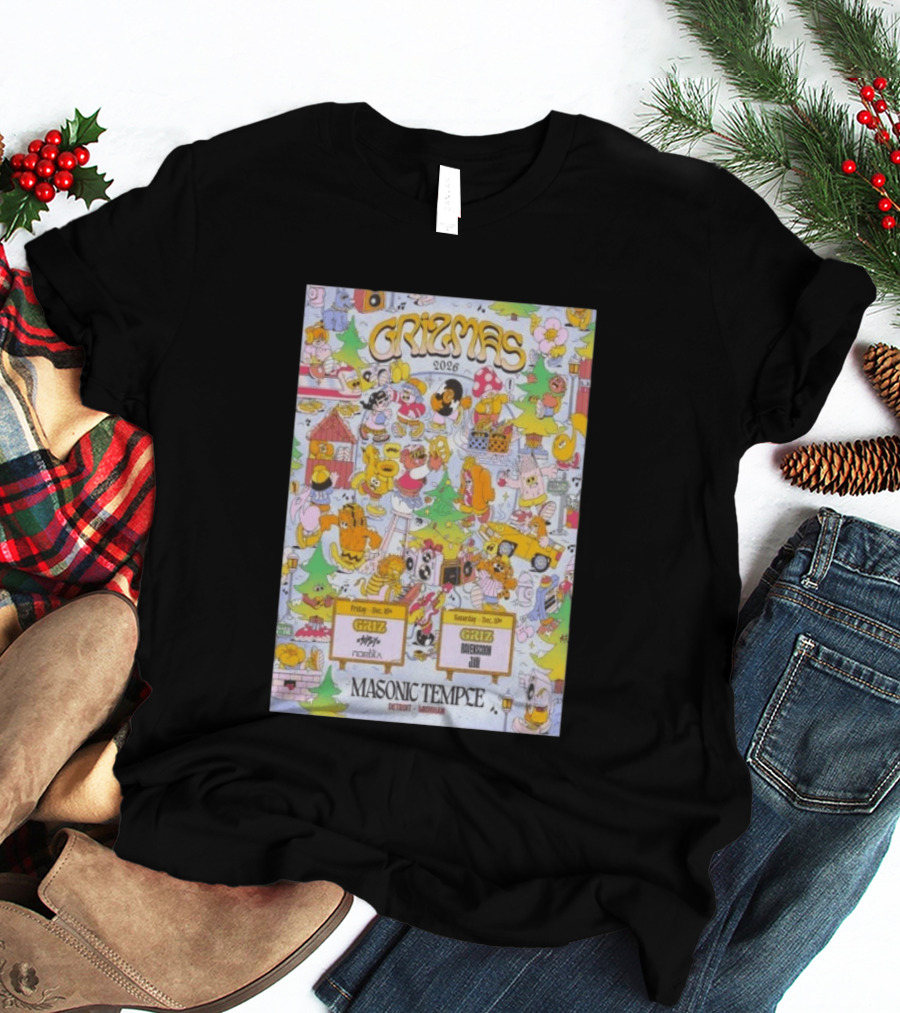 Grizmas 2026 Masonic Temple Detroit Michigan Griz Norbik Ravenscoon Jilli December 18 19 T-Shirt