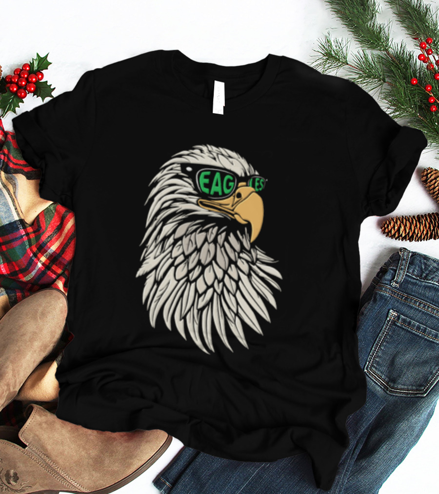 Philadelphia Eagles Bald Eagle Head With Sunglasses T-Shirt