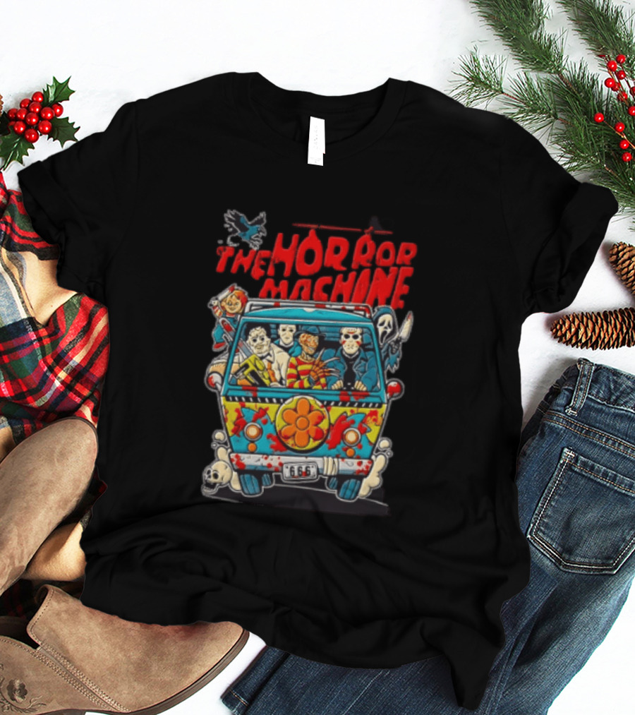 The Horror Machine Halloween Movie Icons Spooky Van Adventure T-Shirt