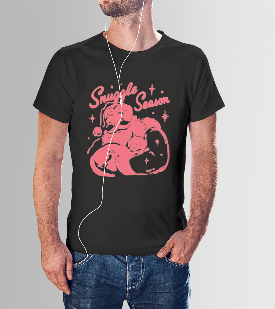 Snuggle Season Santa Claus Christmas Cat T-Shirt