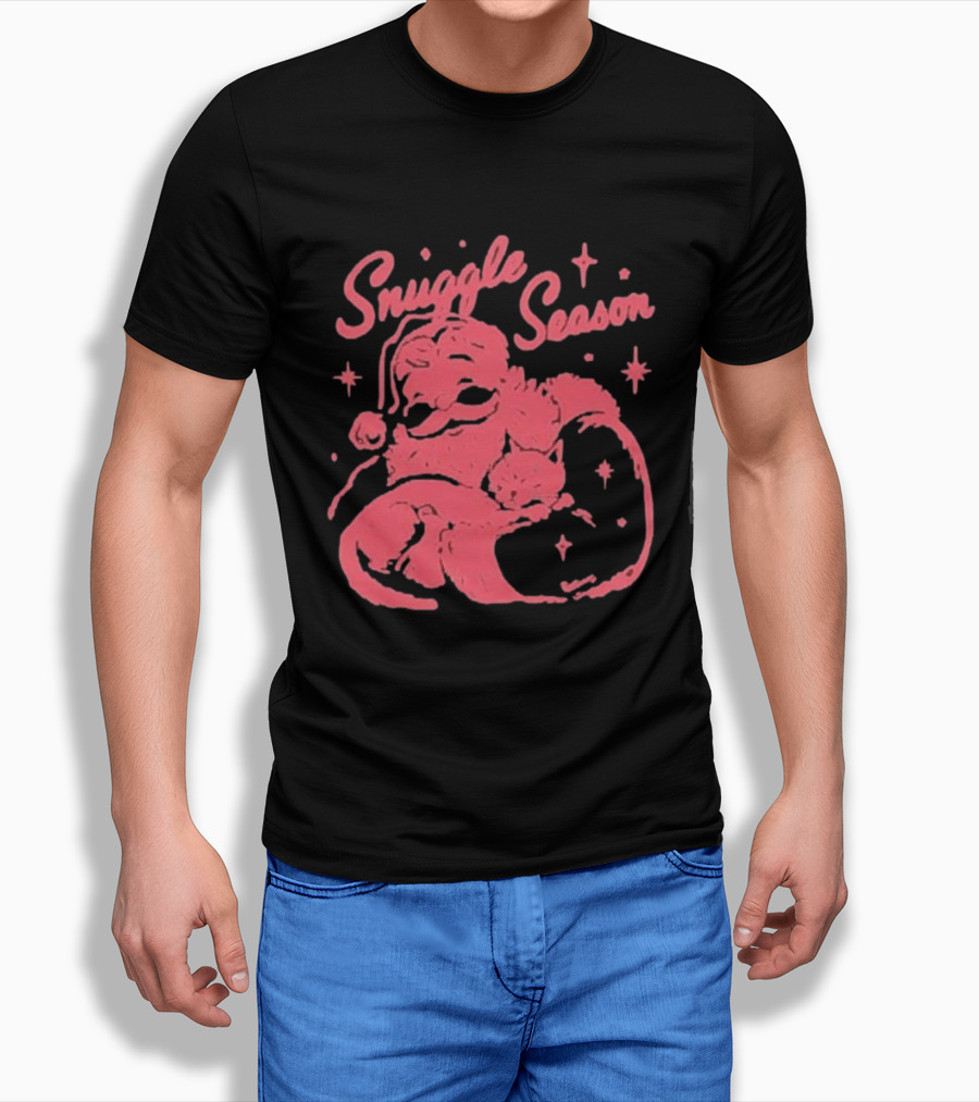 Snuggle Season Santa Claus Christmas Cat T-Shirt