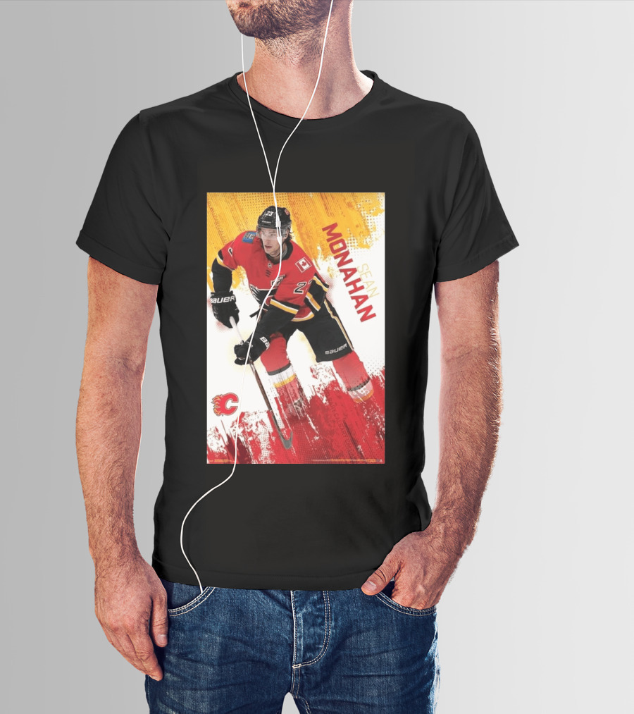 Sean Monahan Calgary Flames NHL Hockey Action T-Shirt
