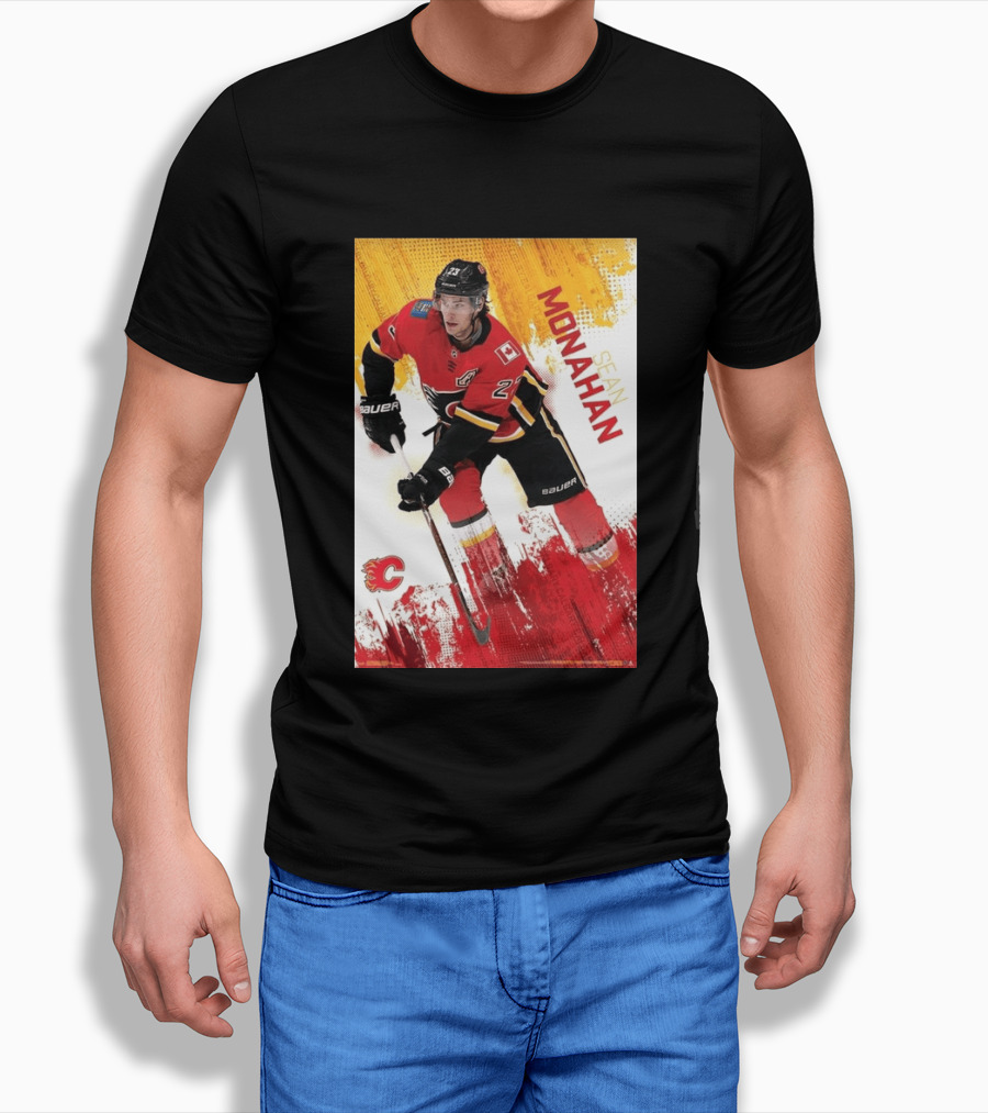 Sean Monahan Calgary Flames NHL Hockey Action T-Shirt