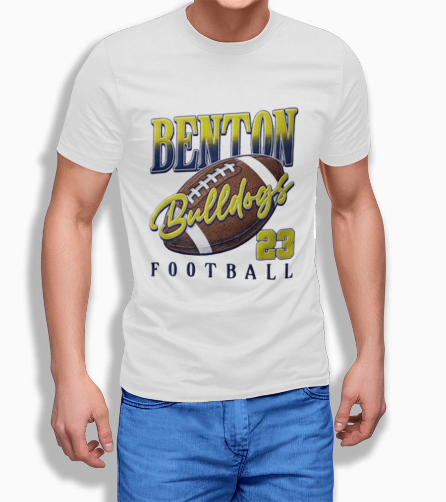 Benton Bulldogs 23 Football Team Spirit Fan Gear T-Shirt