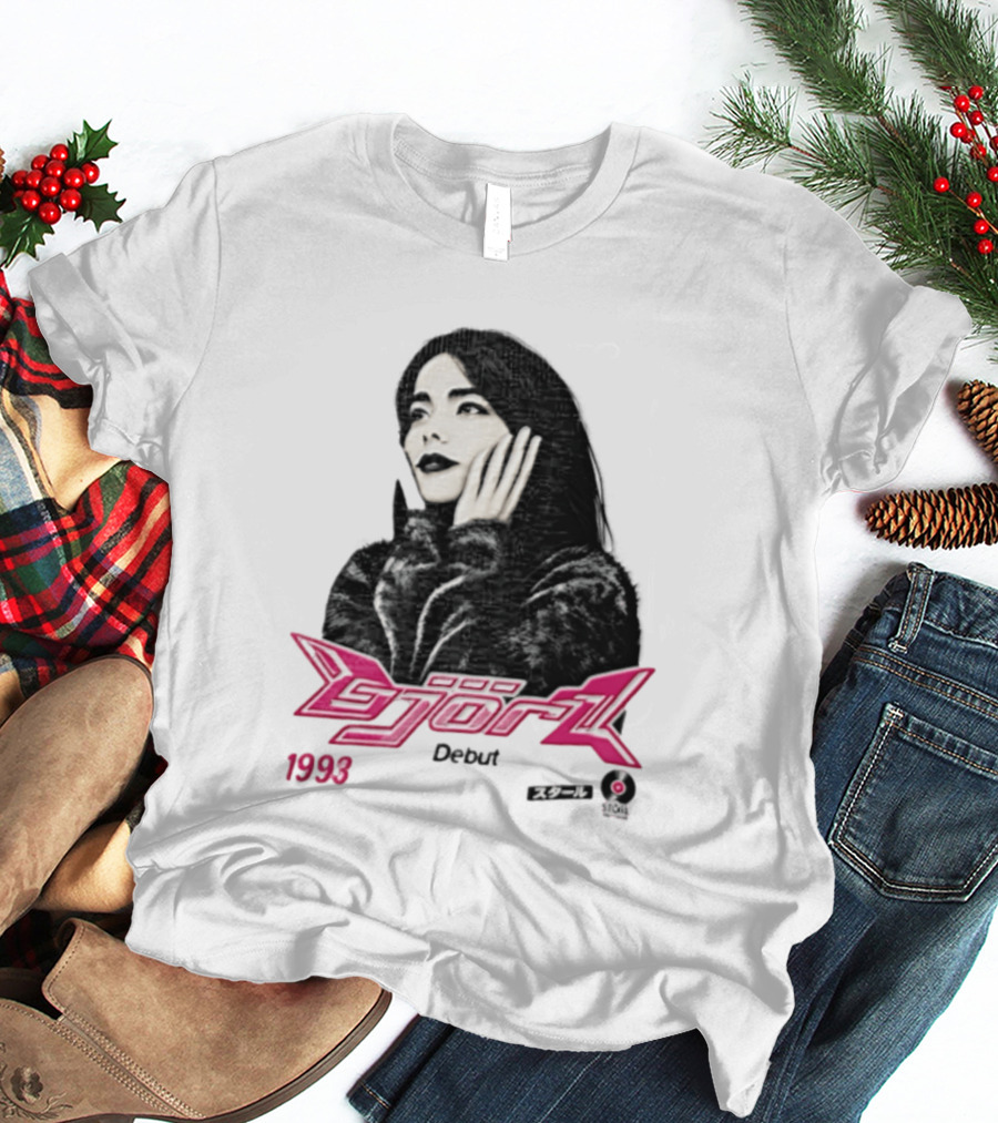Bjork Debut 1993 Woman Hands On Face Pink T-Shirt