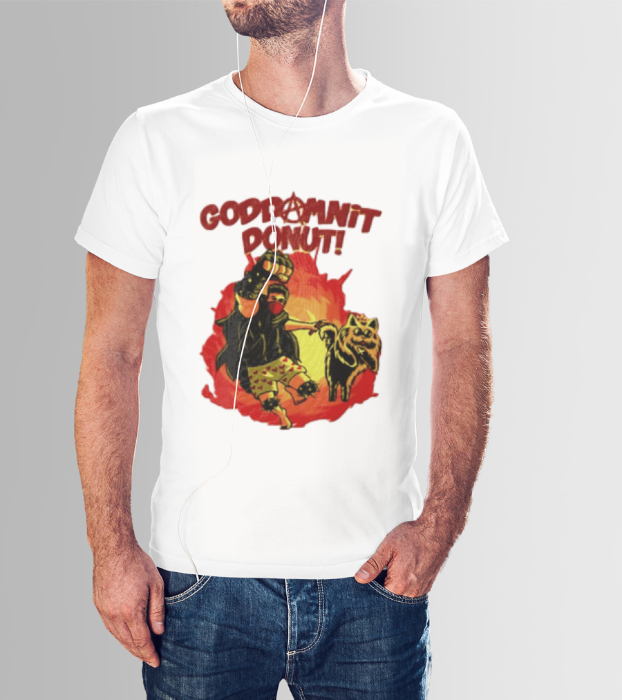 Goddamnit Donut Dungeon Crawler Carl With Mask And Cat T-Shirt