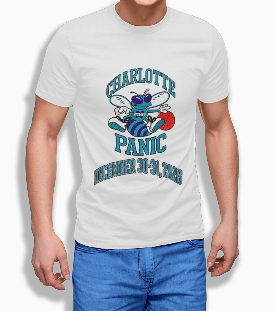 Charlotte Panic December 30 31 2026 Hornet Dribbling Basketball Cartoon T-Shirt