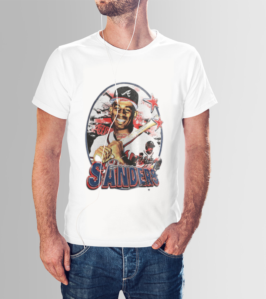 Deion Sanders Atlanta Braves MLB Stars Baseball Sports Memorabilia T-Shirt
