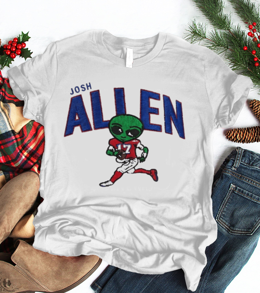 Josh Allen Buffalo Bills Alien 17 Football Player Running T-Shirt