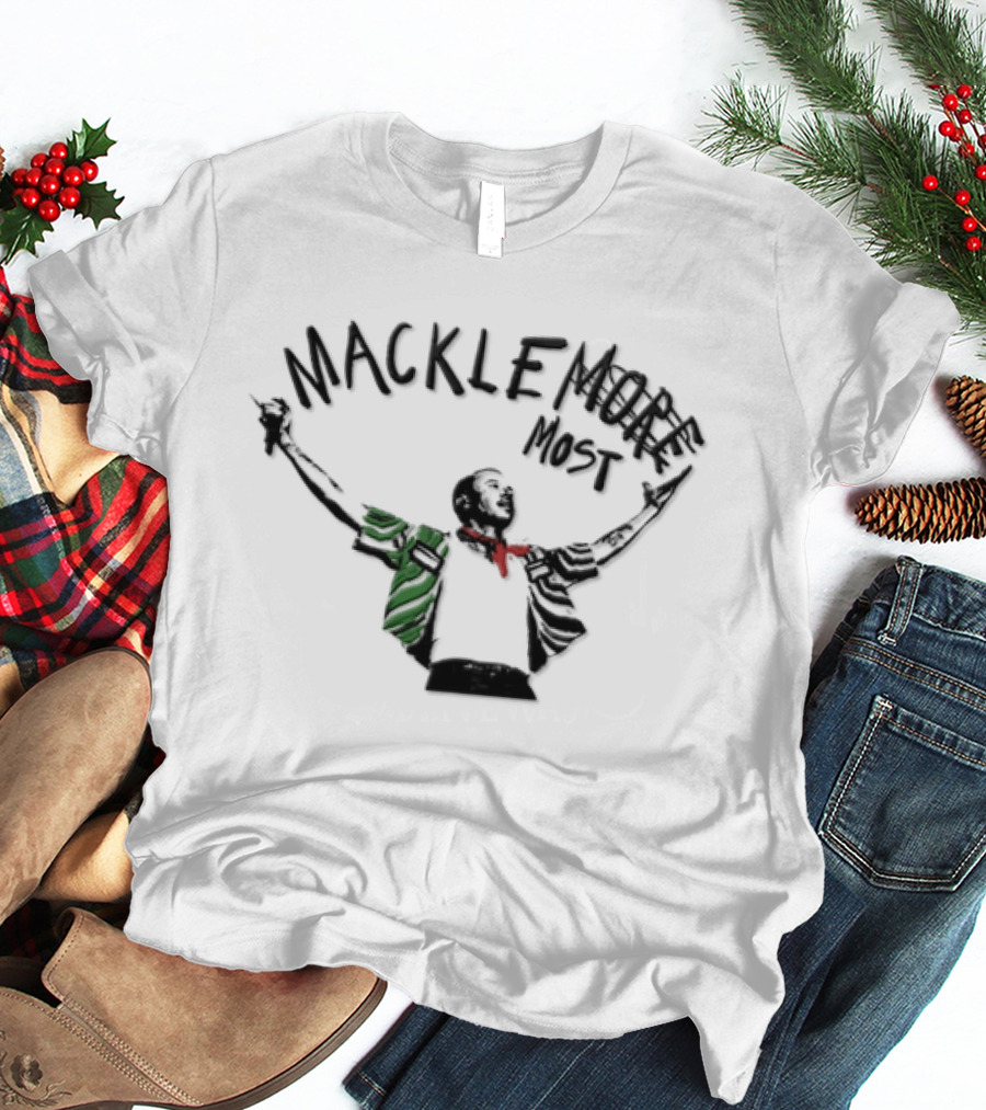Macklemore Most Man Arms Raised Holding Microphone T-Shirt
