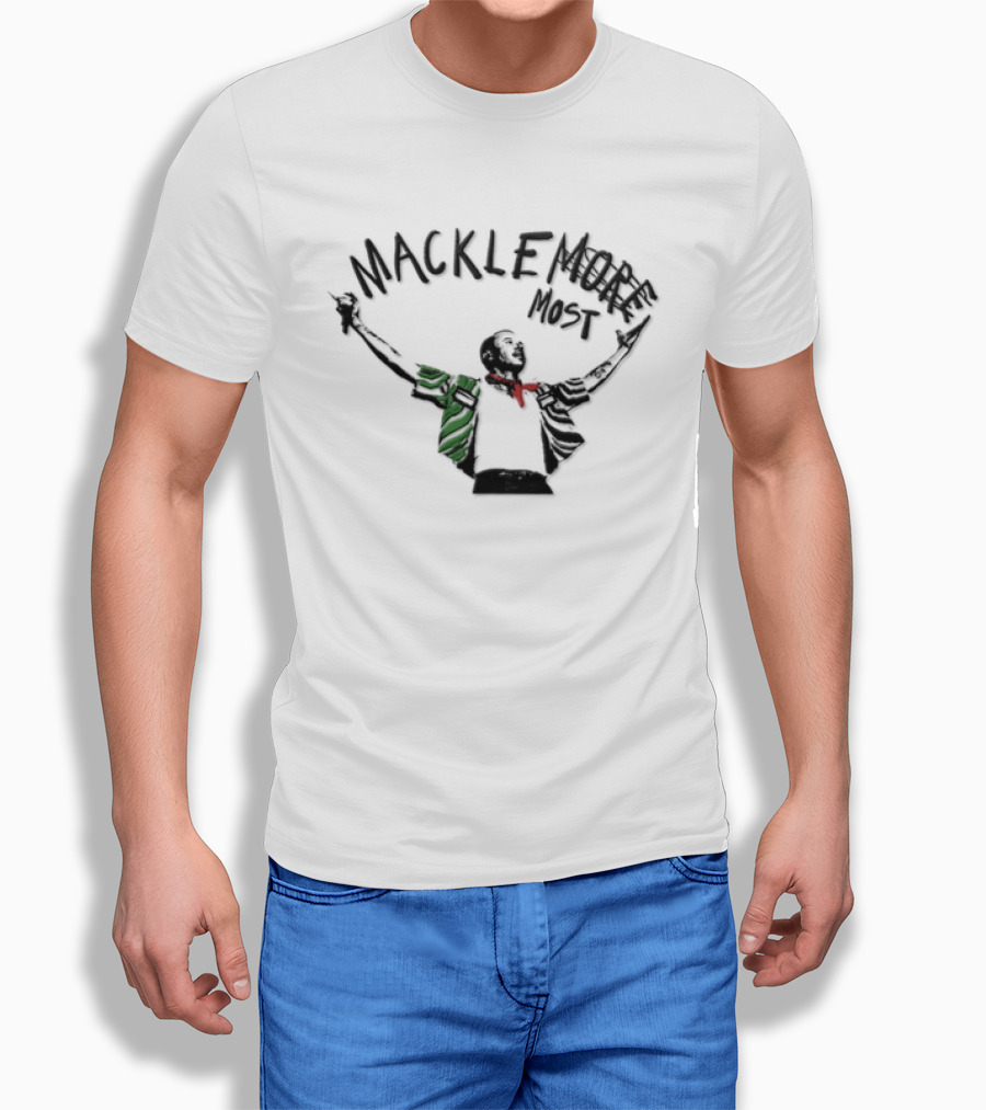 Macklemore Most Man Arms Raised Holding Microphone T-Shirt