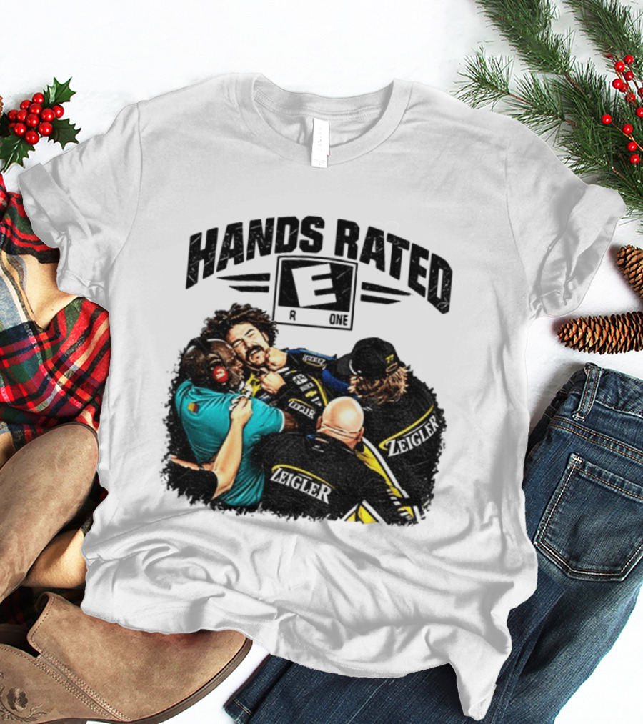 Ryan Blaney Vs Carson Hocevar Hands Rated E Zeigler Racing For Everyone T-Shirt