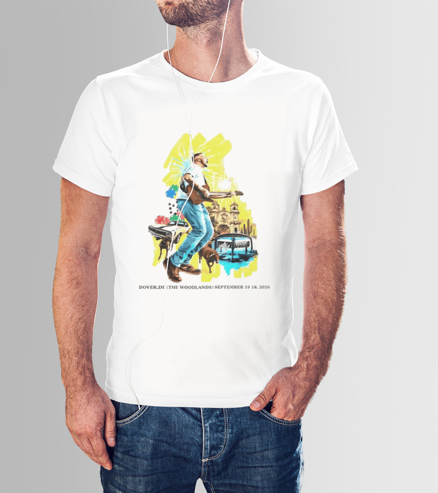 The Woodlands Concert Dover DE September 2026 Vintage Car Fireworks Artistry T-Shirt