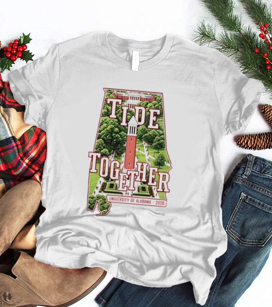 University Of Alabama 2026 Tide Together Alabama Map T-Shirt