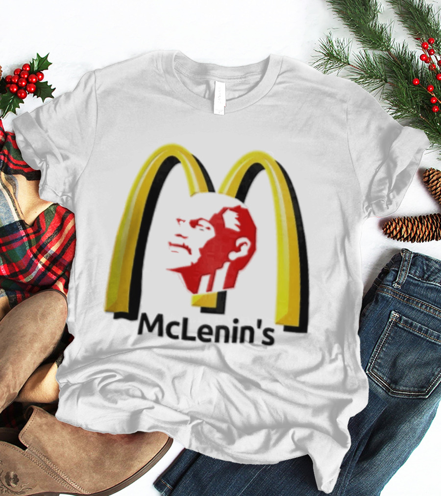 Vladimir Lenin Red Face McLenin's Yellow Arches T-Shirt