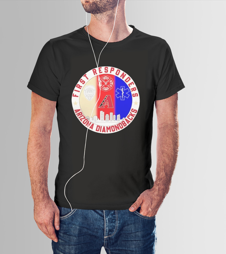 Arizona Diamondbacks First Responders Police Fire Dept EMT Appreciation T-Shirt
