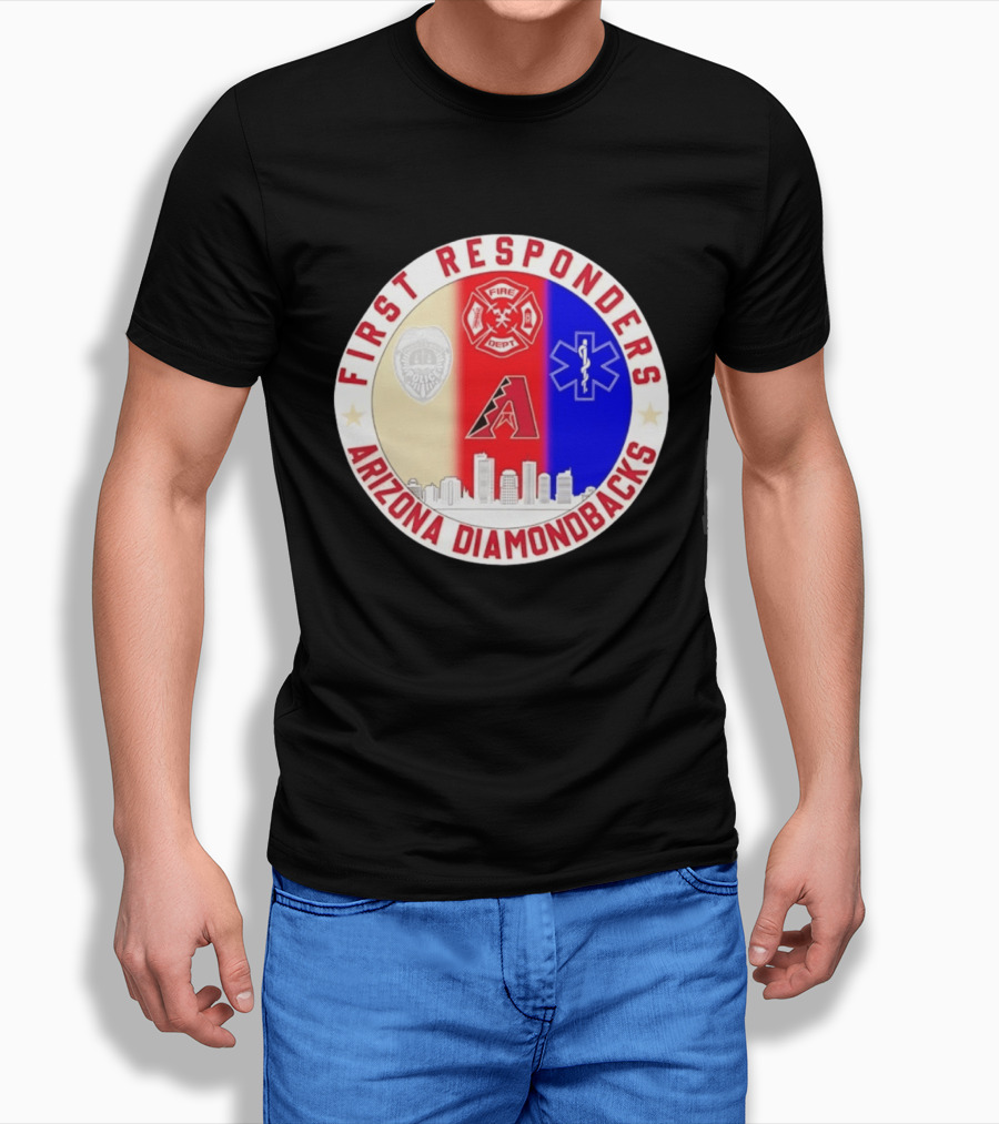 Arizona Diamondbacks First Responders Police Fire Dept EMT Appreciation T-Shirt