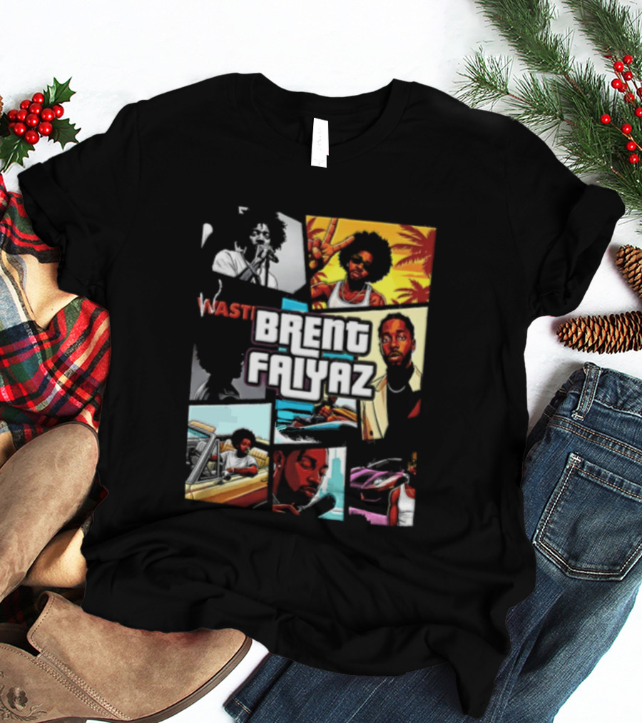 Brent Faiyaz Wasteland Multiple Panels Singer Lifestyle Retro Beach Vibe T-Shirt