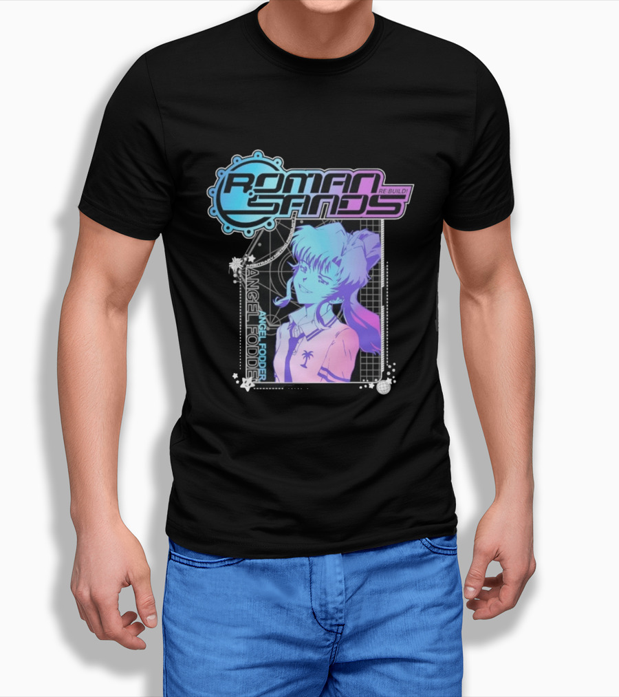 Roman Sands Re Build Angel Fodder Retro Anime Aesthetic T-Shirt
