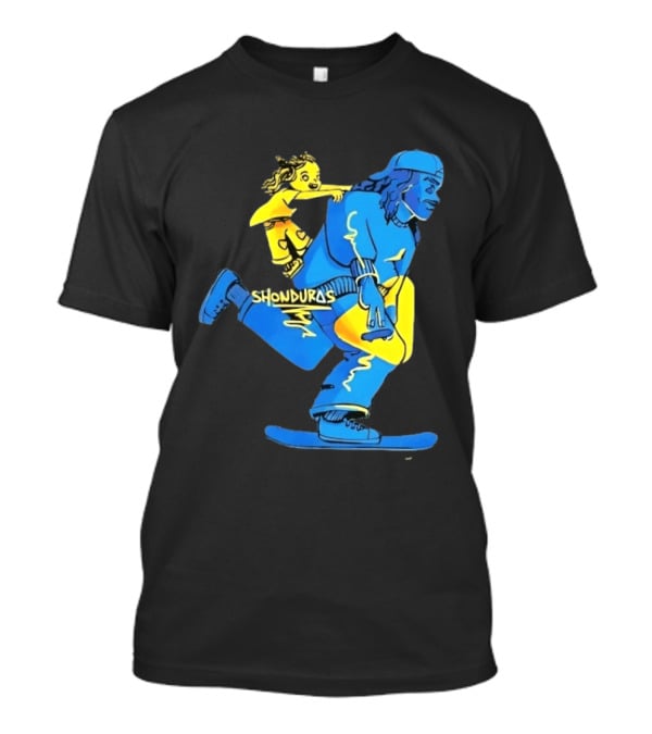 Shonduras Skateboard Skater Yellow Blue T-Shirt