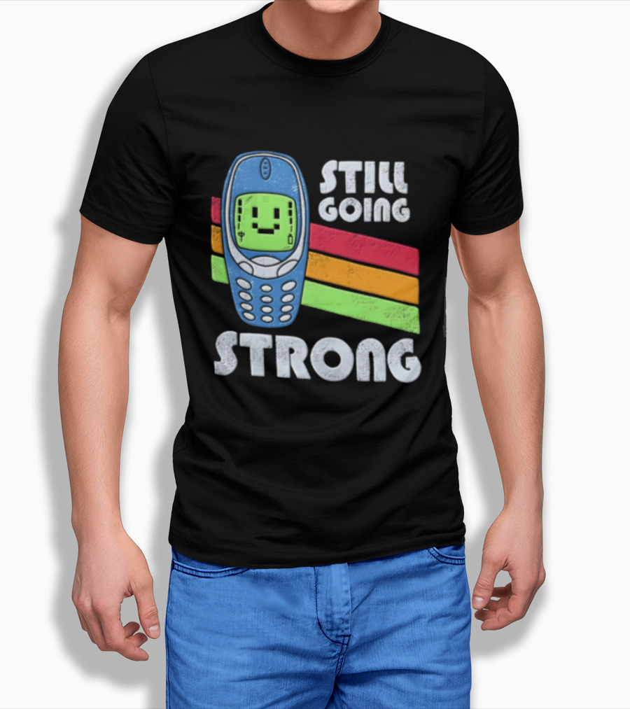Still Going Strong Retro Mobile Phone Green Screen Vintage Vibes T-Shirt