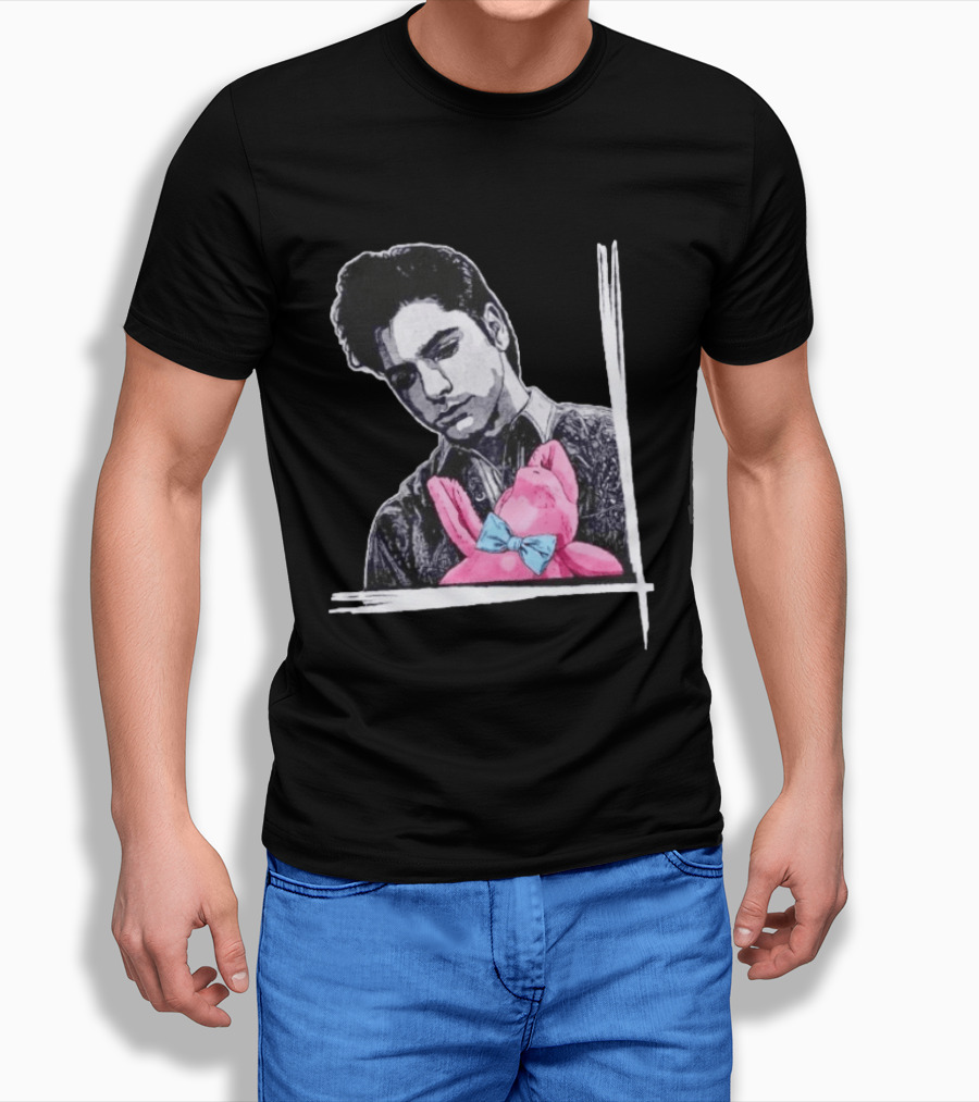 John Stamos Uncle Jesse Pink Bunny With Blue Bow Tie T-Shirt