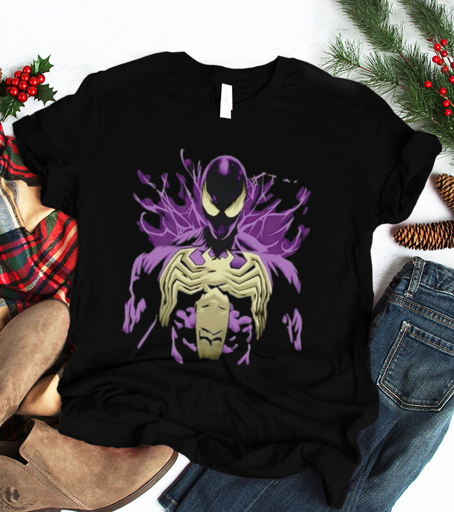 Venom Marvel Symbiote Spider Man Purple Black White T-Shirt