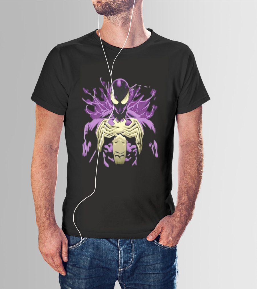 Venom Marvel Symbiote Spider Man Purple Black White T-Shirt
