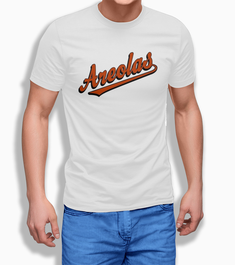 Areolas Script Sporty Baseball Style Retro Font T-Shirt
