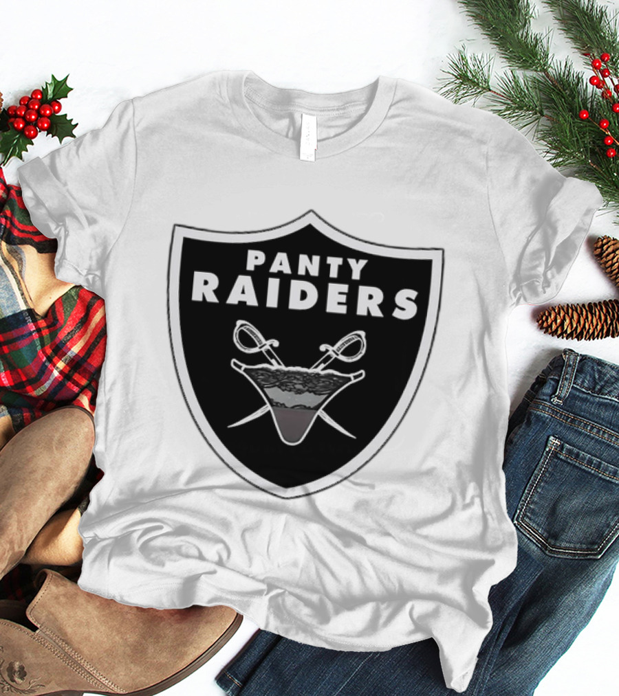 Las Vegas Panty Raiders Shield Swords And Underwear Crest T-Shirt