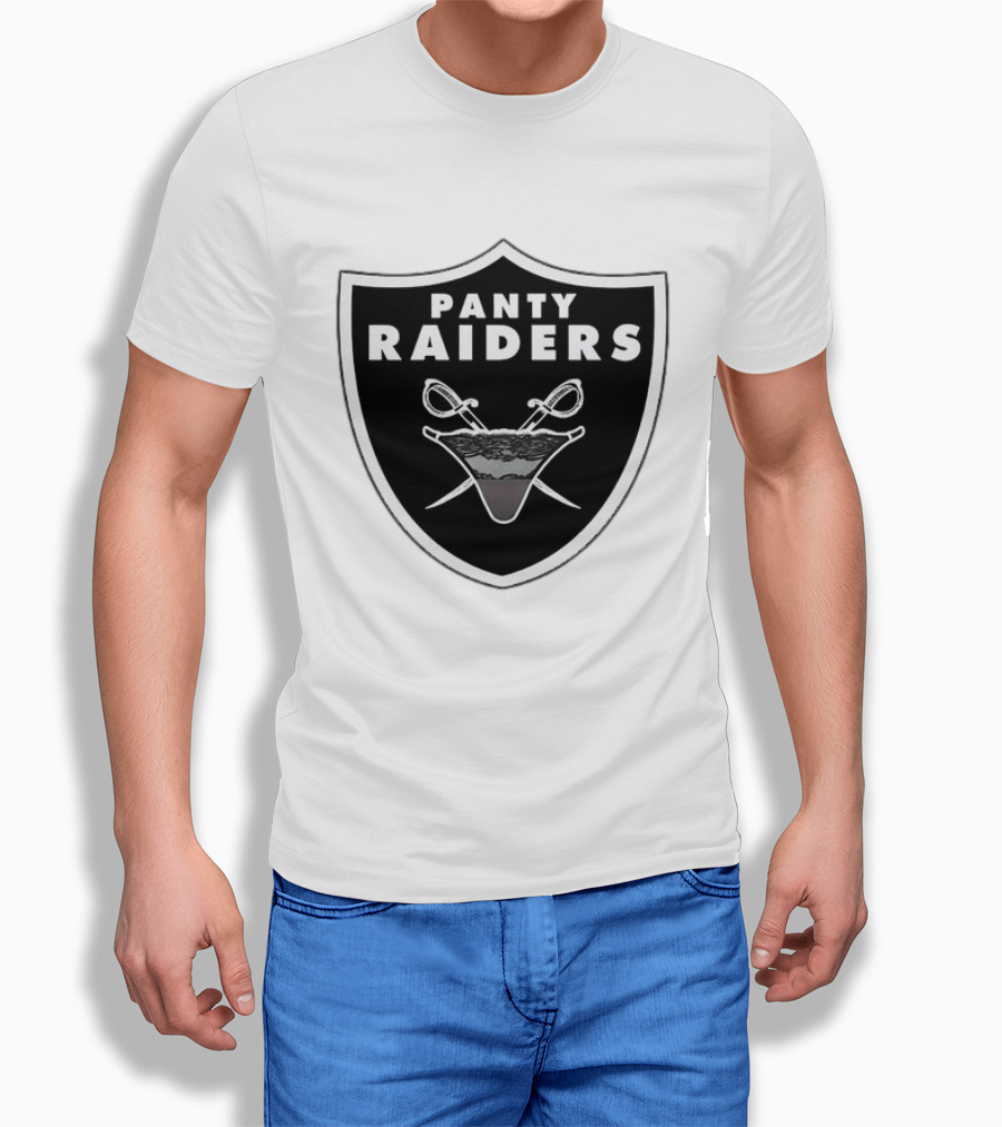 Las Vegas Panty Raiders Shield Swords And Underwear Crest T-Shirt
