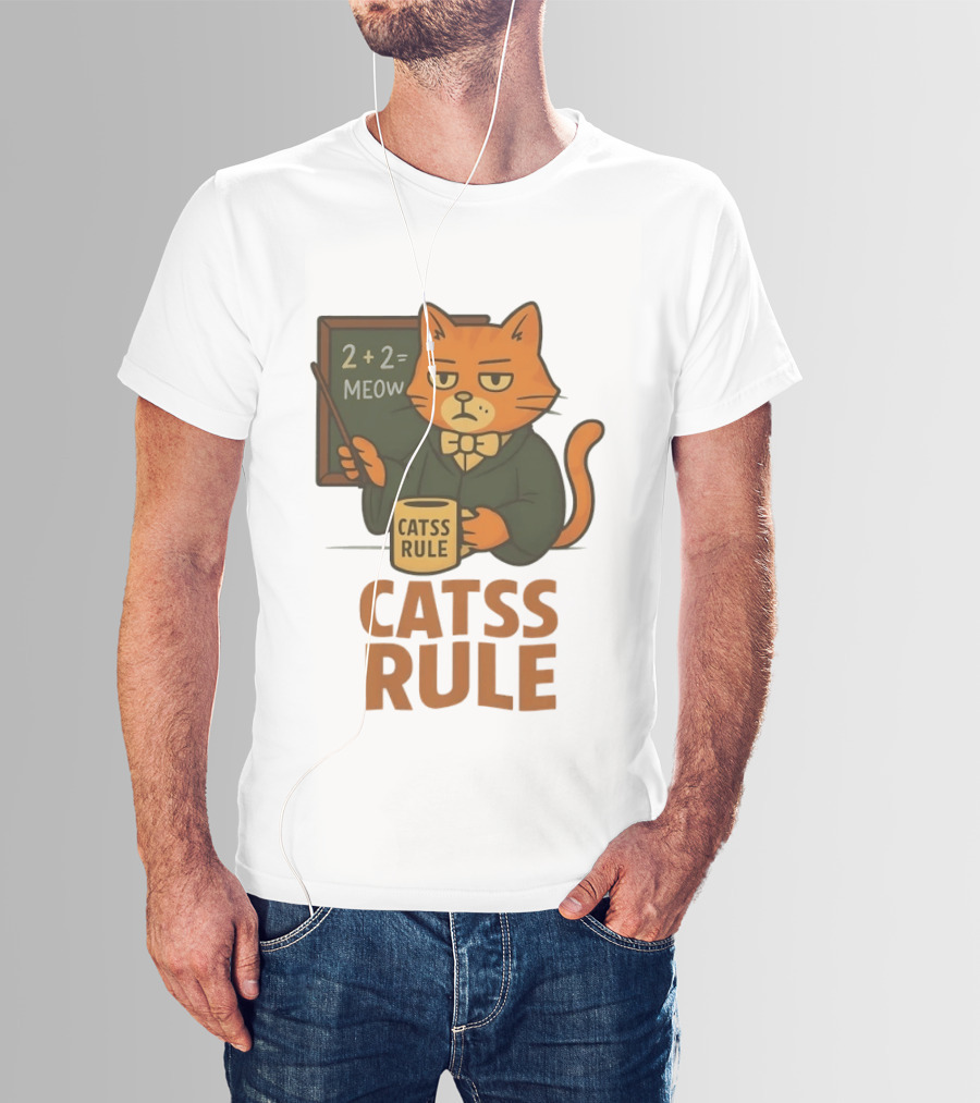 Catss Rule Teacher 2+2 Equals Meow Coffee T-Shirt