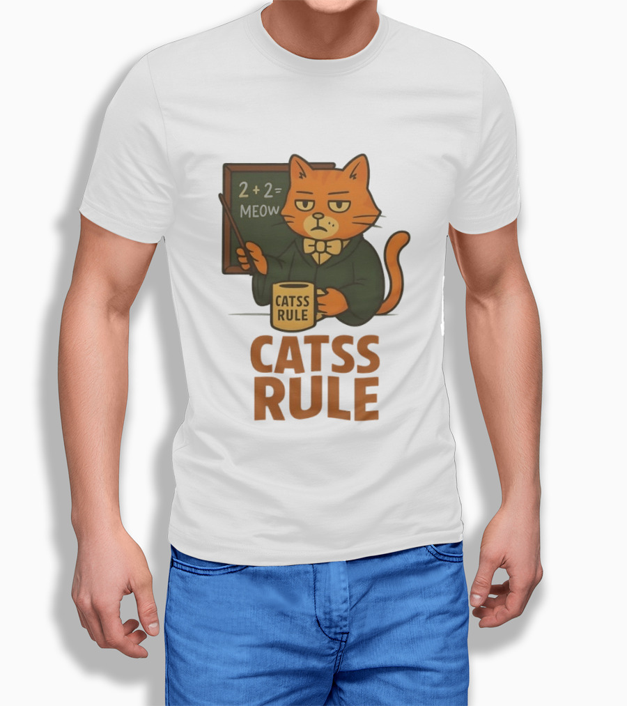 Catss Rule Teacher 2+2 Equals Meow Coffee T-Shirt