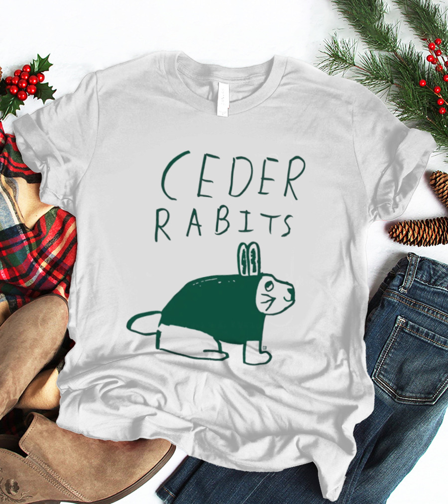 Ceder Rabits Hand Drawn Rabbit Bunny Sketch T-Shirt