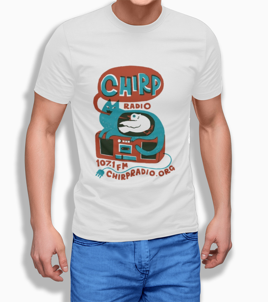 CHIRP Radio 107.1 FM Chicago Cat And Bird CHIRPRADIO.ORG T-Shirt