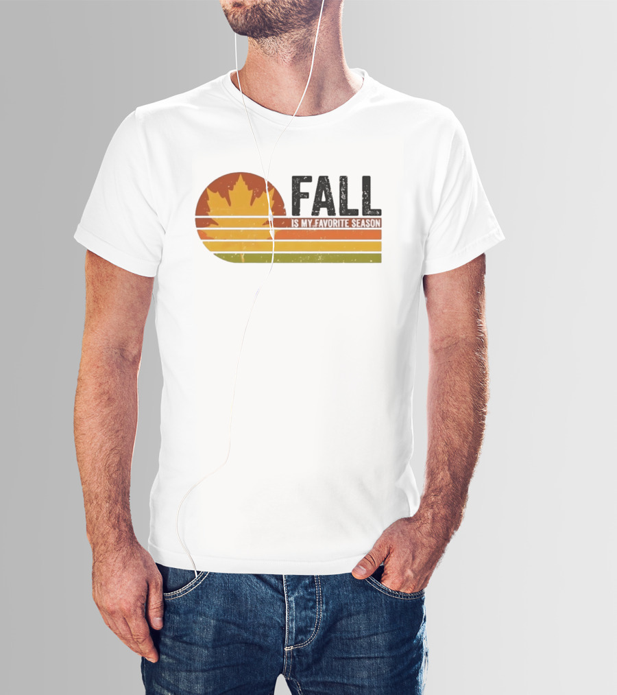 Distressed Fall Is My Favorite Season Maple Leaf T-Shirt