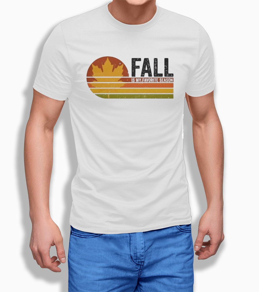 Distressed Fall Is My Favorite Season Maple Leaf T-Shirt