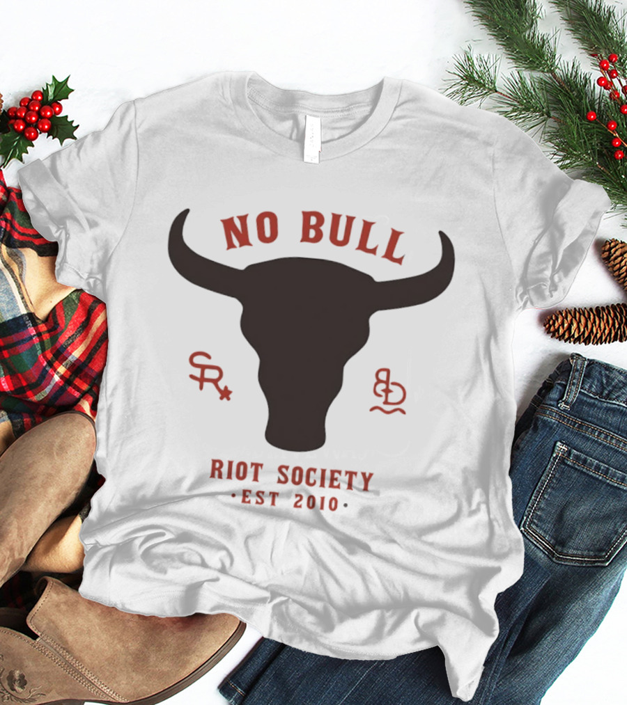 No Bull Riot Society Est 2010 Western Streetwear Bull Head Western T-Shirt