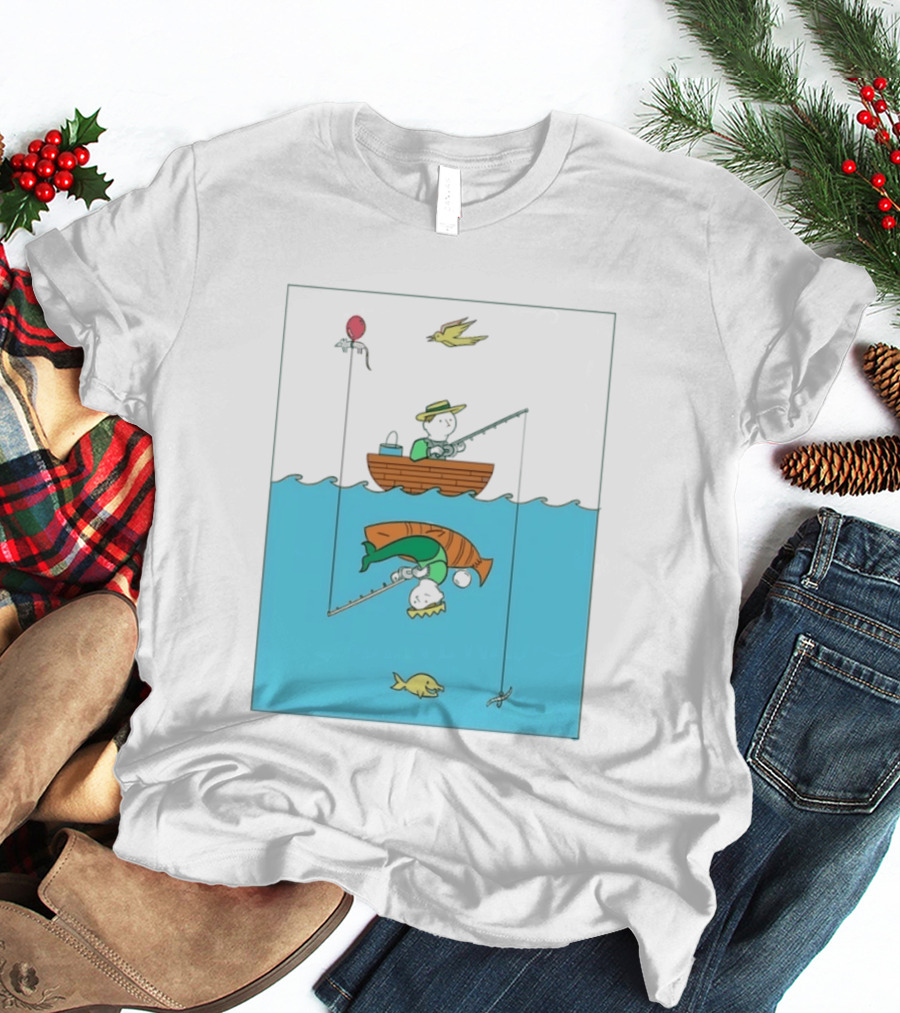 Owenbroadcast Fishing Bear With Turtle And Balloon T-Shirt