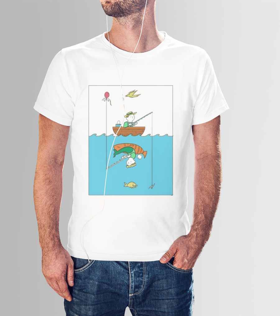 Owenbroadcast Fishing Bear With Turtle And Balloon T-Shirt