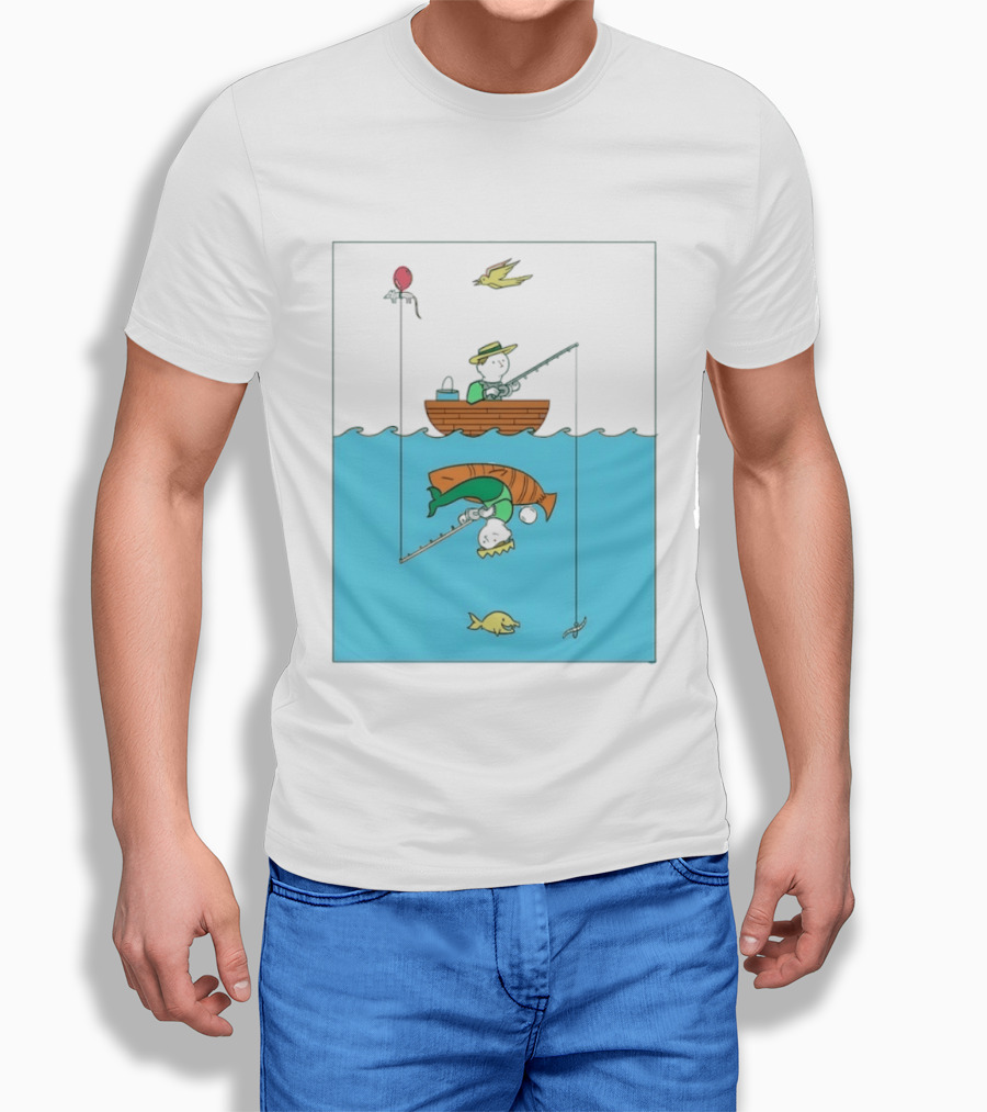 Owenbroadcast Fishing Bear With Turtle And Balloon T-Shirt