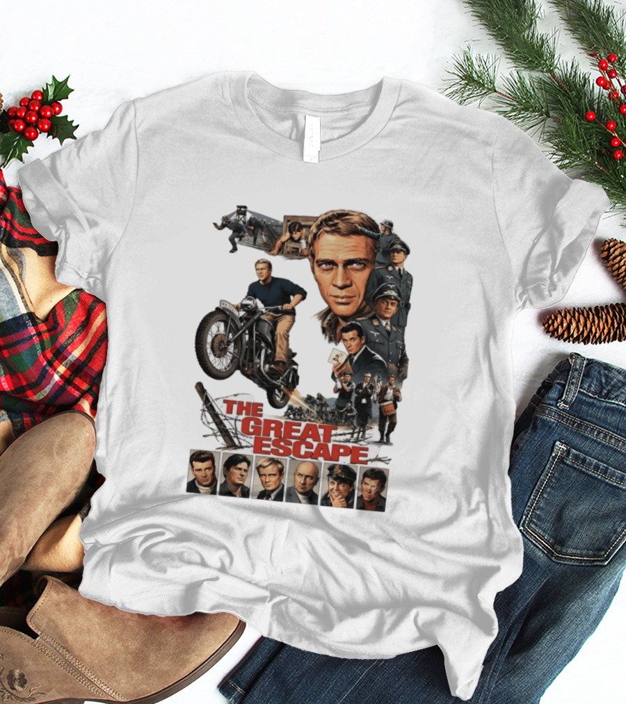 The Great Escape Classic Cinema Movie Steve McQueen 60s War Film T-Shirt