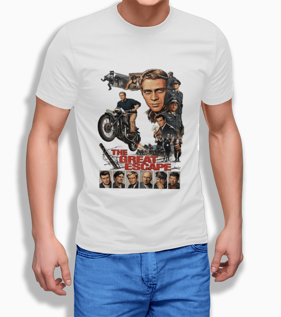 The Great Escape Classic Cinema Movie Steve McQueen 60s War Film T-Shirt