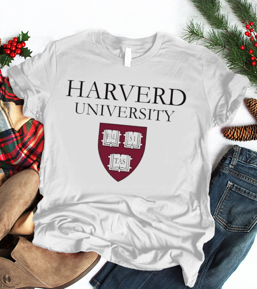 Harverd University Falsi Tas Si Veritas Shield Ivy League T-Shirt