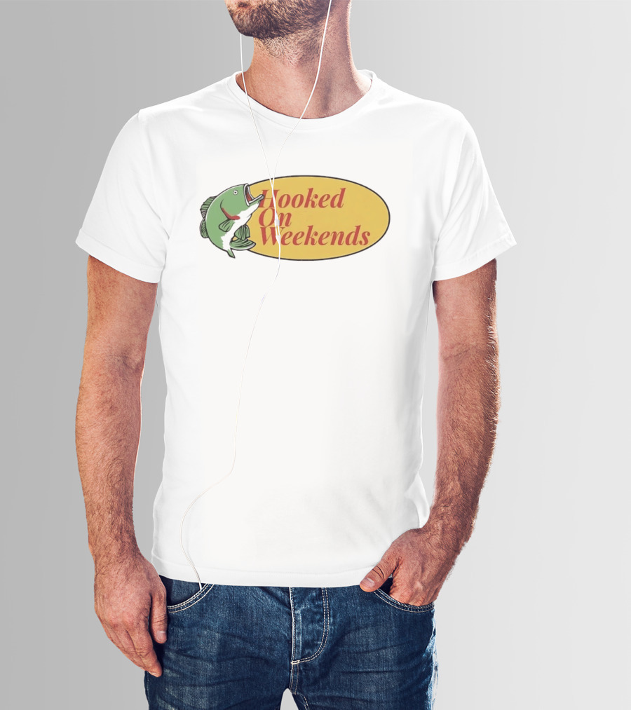 Hooked On Weekends Fishing Outdoors Weekend Fish Clipart T-Shirt
