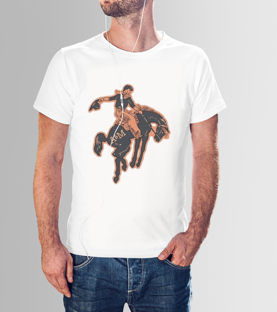 Texas A&M Aggies College Station Vintage Cowboy Riding A&M Horse T-Shirt