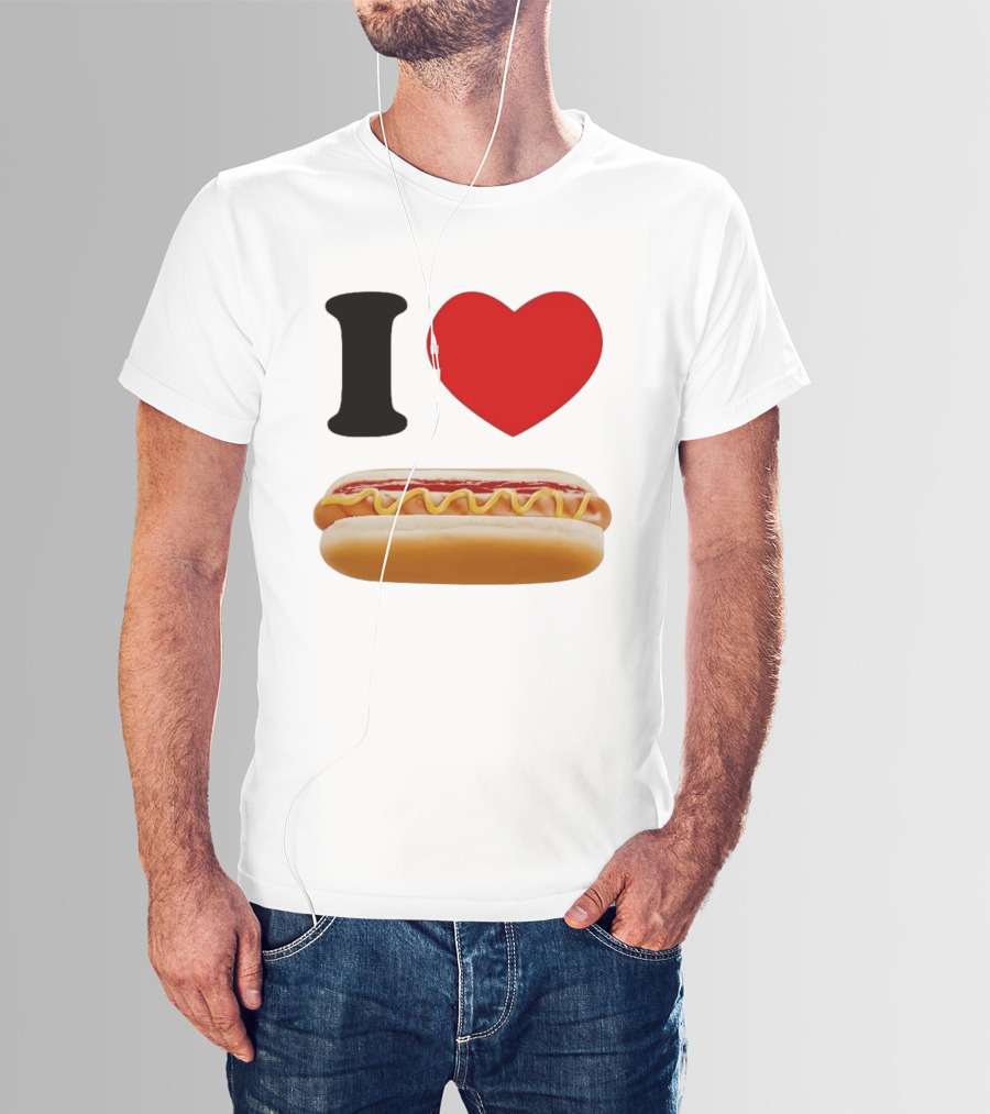 I Love Hot Dogs Summer Grilling Food T-Shirt